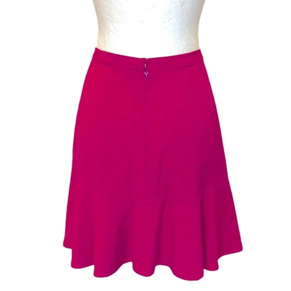 Misha Nonoo Fuchsia Pink Wool Crepe Flounce Ruffle A-Line Skirt - 2 - Picture 6 of 11